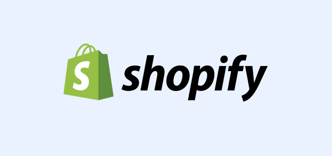 Logo Shopify sur fond bleu